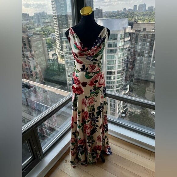 🆕 BRONX & BANCO 🧿 NWOT Leo Floral Print Maxi Gown - Size L / US 8 - Picture 4 of 16
